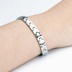 Pulsera de energía magnética de germanio 4 en 1 de acero inoxidable