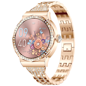 Reloj inteligente femenino con acabado diamante IP68