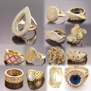 Anillo inteligente de bisutería chapado en oro para bodas y parejas